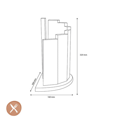Shinrai Knives - Micarta Jewels 7-delige Damascus Messenset + Magnetisch Messenblok Scalae - Acacia hout Messenset met blok Shinrai Knives 