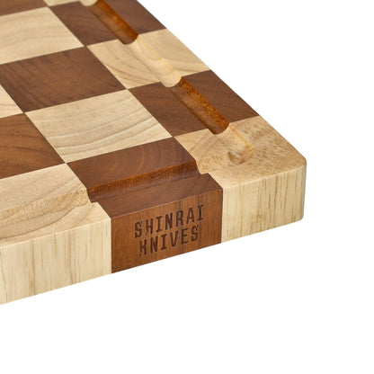 Shinrai Knives - Luxury Cutting Board Chess - End Grain - Bundle