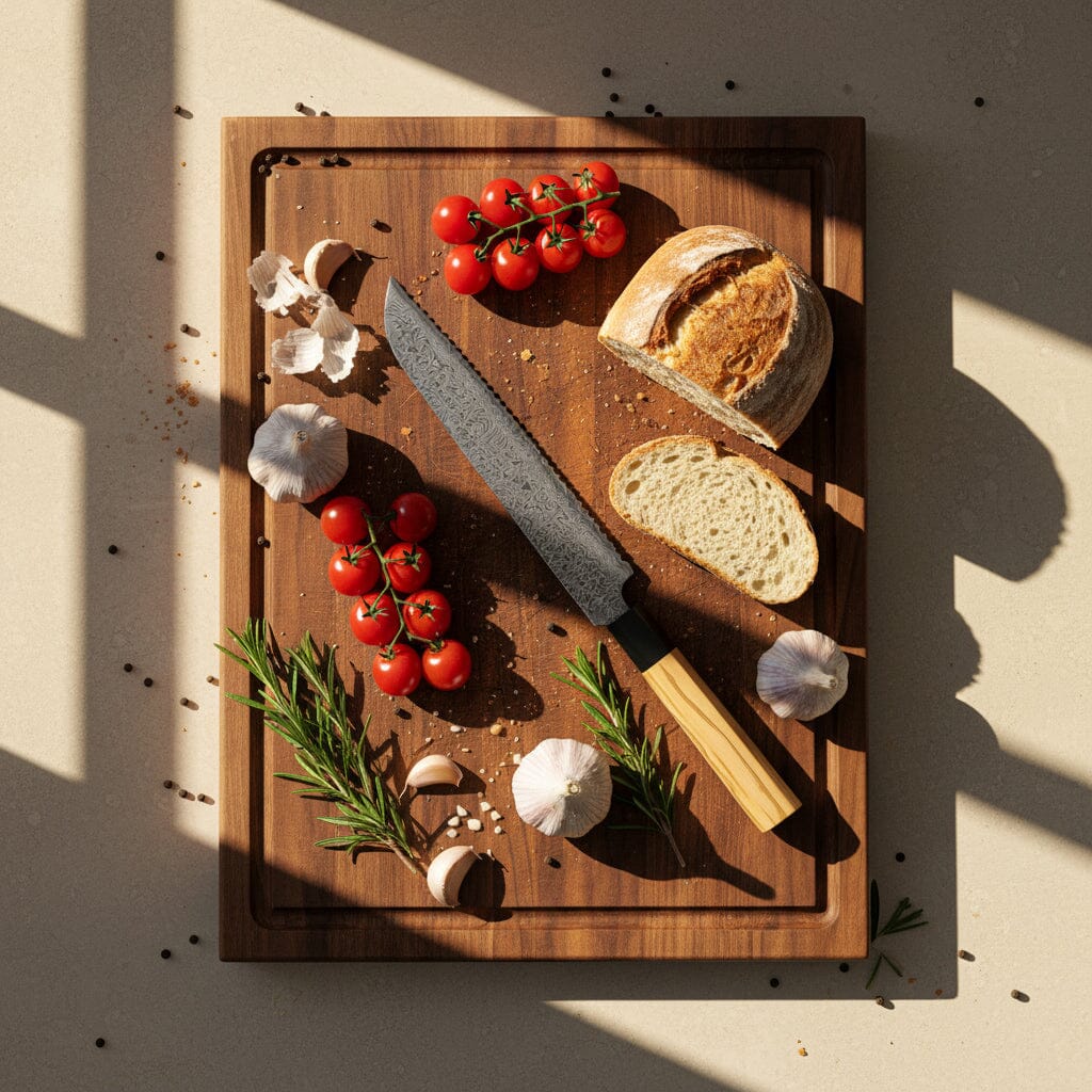 Shinrai Knives - Takumi Kaza Damascus Broodmes 20 cm Broodmes Shinrai Knives 