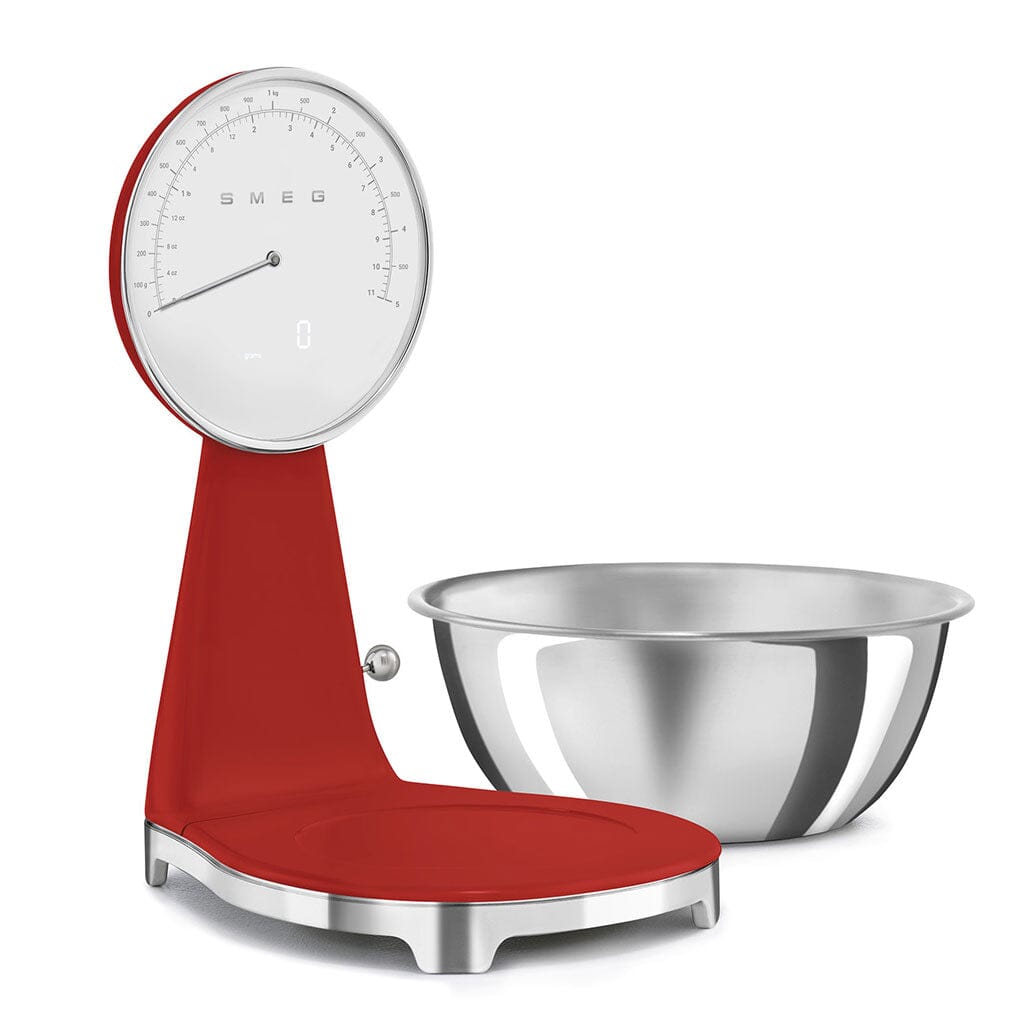 SMEG - Weegschaal Digitaal Jaren 50 Rood Keukenweegschaal Smeg 