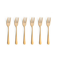 Amefa - Austin 6 Gebaksvorkjes - Mat Goud Gebaksvorkjes Amefa 